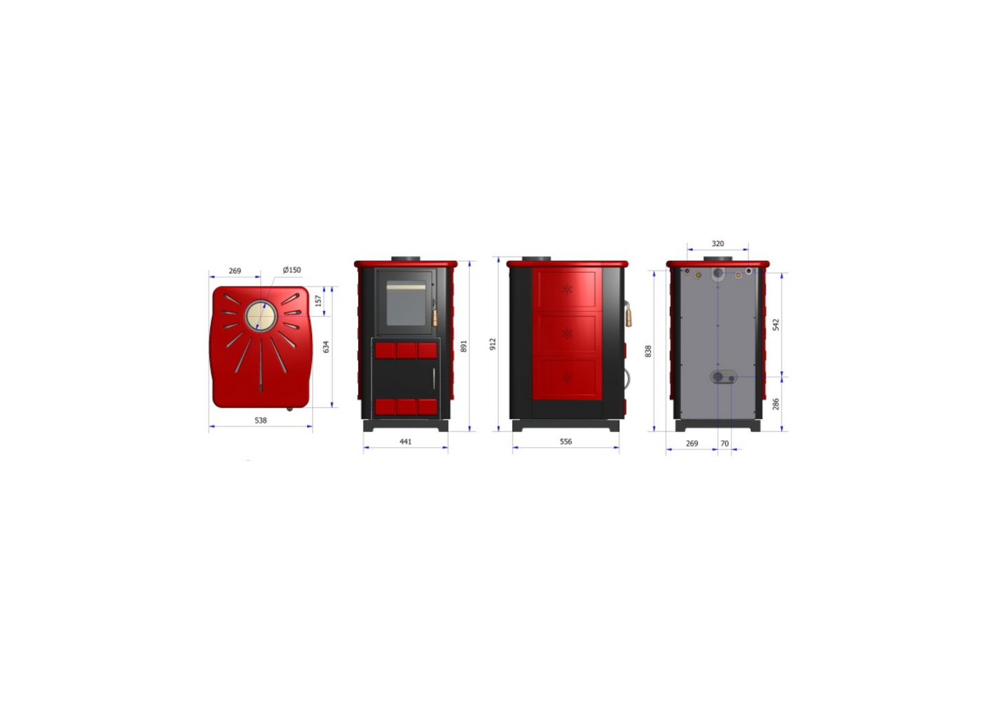 ALICE 13/21 KW - Termostufa a Legna⭐⭐⭐⭐