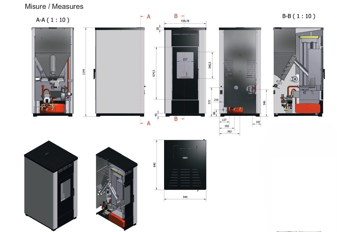 BONITA 21 KW - TERMOSTUFA "IDROAIR" A PELLET SOLO RISCALDAMENTO⭐⭐⭐⭐